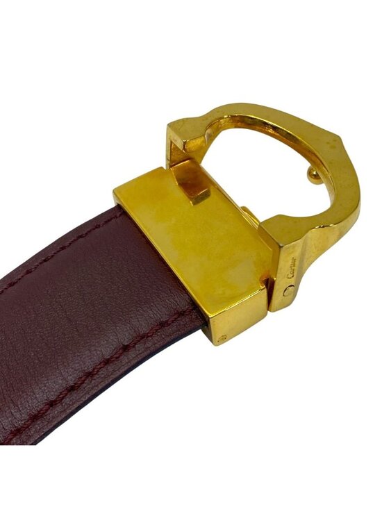 Cartier Must Line Belt Logo Buckle Leather Bordeaux Gold Business Classic main image 10